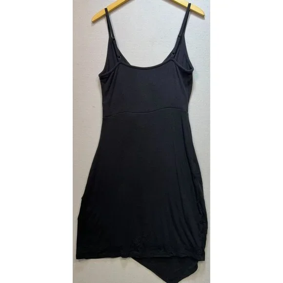 Goldray Women's One Piece Swim Dress Wrap Front Sleeveless Size PM Black Stretch - Picture 2 of 10